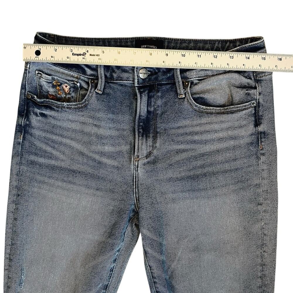 Driftwood x Free People Women’s Sz 28 Embroidered Gizelle Denim Jeans Stretch - Picture 10 of 14